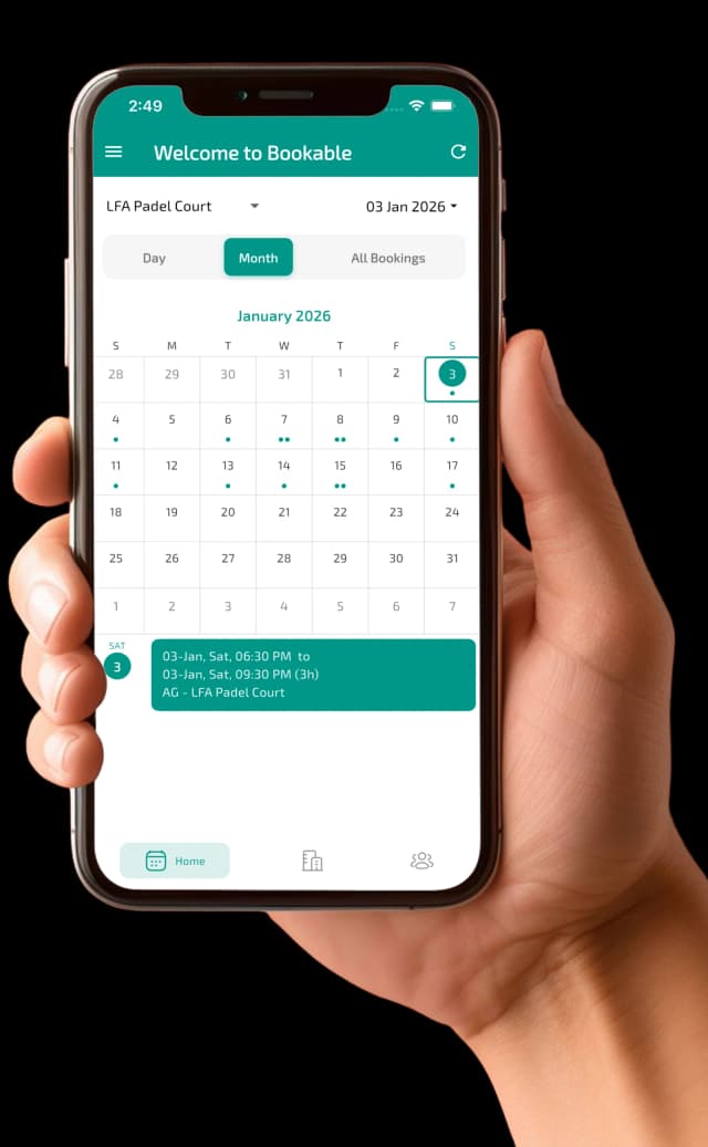 Bookable calendar view