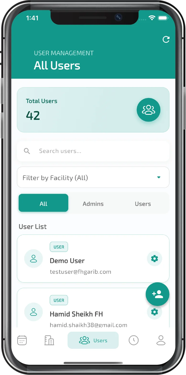 User Management — Bookable app